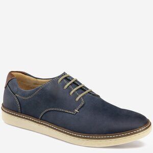 Johnston & Murphy McGuffey Plain Toe Mens Shoes Navy Oiled Full Grain Size 10.5